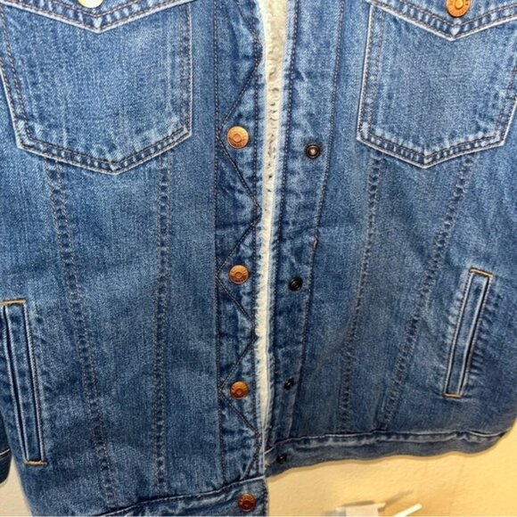 Madewell Oversized Denim Sherpa Lined Jacket Size Medium - Picture 4 of 11